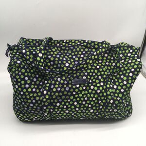Vera Bradley Lucky Dots Xtra Large Duffel Bag Retired Weekender Zip Green Blue